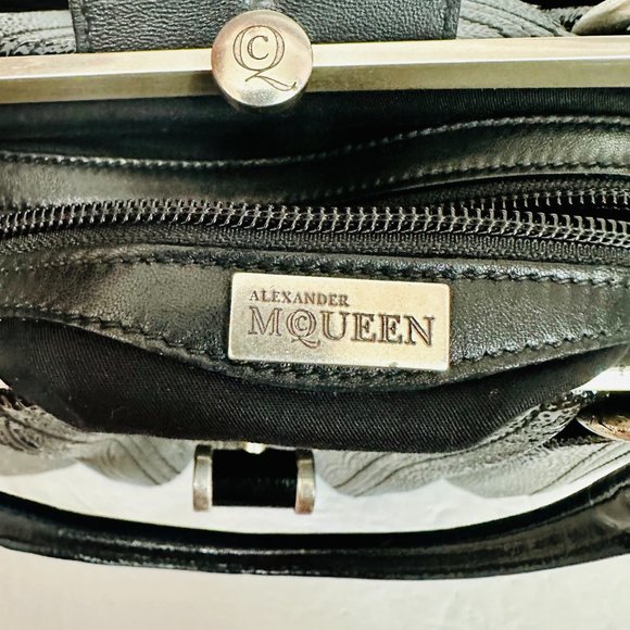 ALEXANDER MCQUEEN NOVAK PAISLEY PATENT LEATHER SATCHEL BAG LIMITED EDITION RARE - Picture 10 of 13